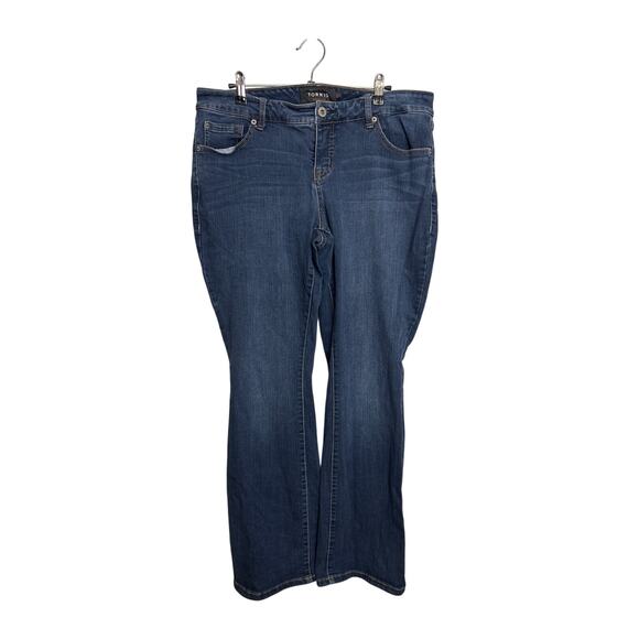 Torrid Boot Cut Jeans Womens 14S 14 Short Blue Premium Relaxed Stretch Mid-Rise - Picture 1 of 6